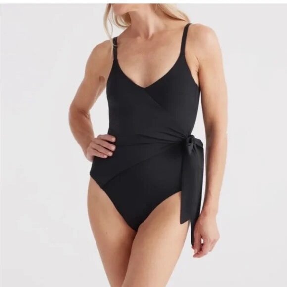 KNIX Leakproof Wrap One Piece Swimsuit Women's Size XXXL 3X Black - Picture 1 of 11